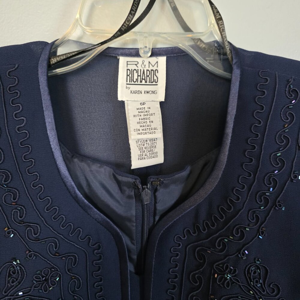 EUC Beautiful R & M Richards Navy Formal/Mother of the Bride Dress (2 piece) - Picture 11 of 12